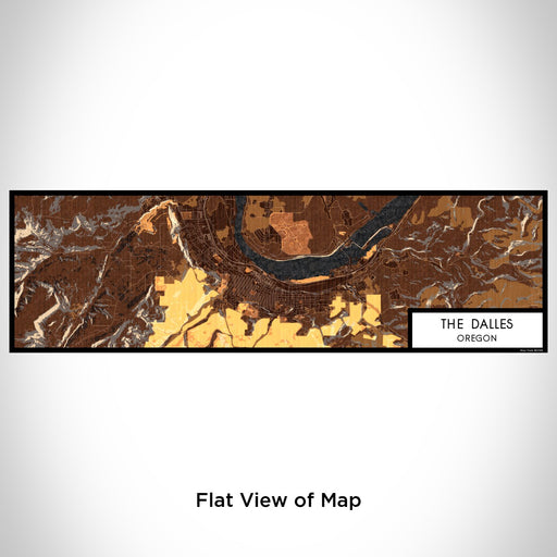 Flat View of Map Custom The Dalles Oregon Map Enamel Mug in Ember