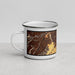 Left View Custom The Dalles Oregon Map Enamel Mug in Ember