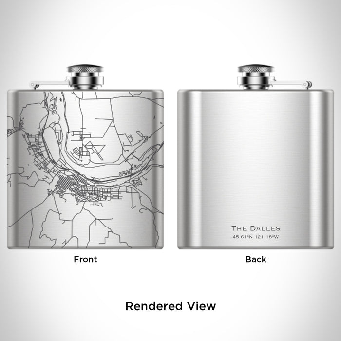 Rendered View of The Dalles Oregon Map Engraving on undefined