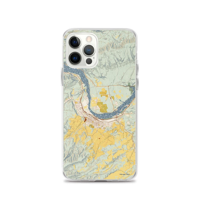 Custom The Dalles Oregon Map iPhone 12 Pro Phone Case in Woodblock