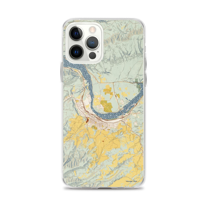 Custom The Dalles Oregon Map iPhone 12 Pro Max Phone Case in Woodblock