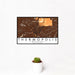 12x18 Thermopolis Wyoming Map Print Landscape Orientation in Ember Style With Small Cactus Plant in White Planter