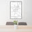 24x36 Thermopolis Wyoming Map Print Portrait Orientation in Classic Style Behind 2 Chairs Table and Potted Plant