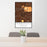 24x36 Thermopolis Wyoming Map Print Portrait Orientation in Ember Style Behind 2 Chairs Table and Potted Plant