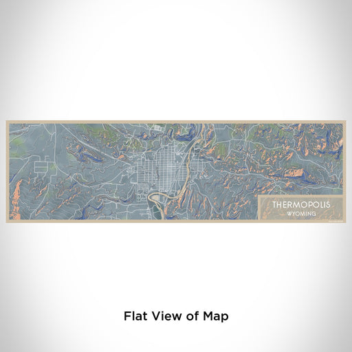 Flat View of Map Custom Thermopolis Wyoming Map Enamel Mug in Afternoon