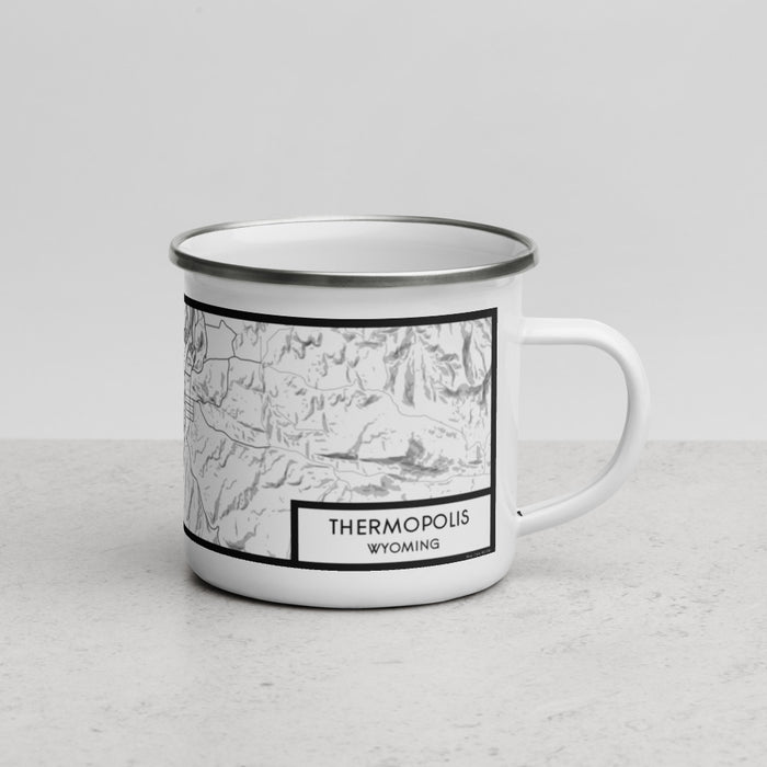 Right View Custom Thermopolis Wyoming Map Enamel Mug in Classic