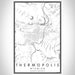 Thermopolis Wyoming Map Print Portrait Orientation in Classic Style With Shaded Background