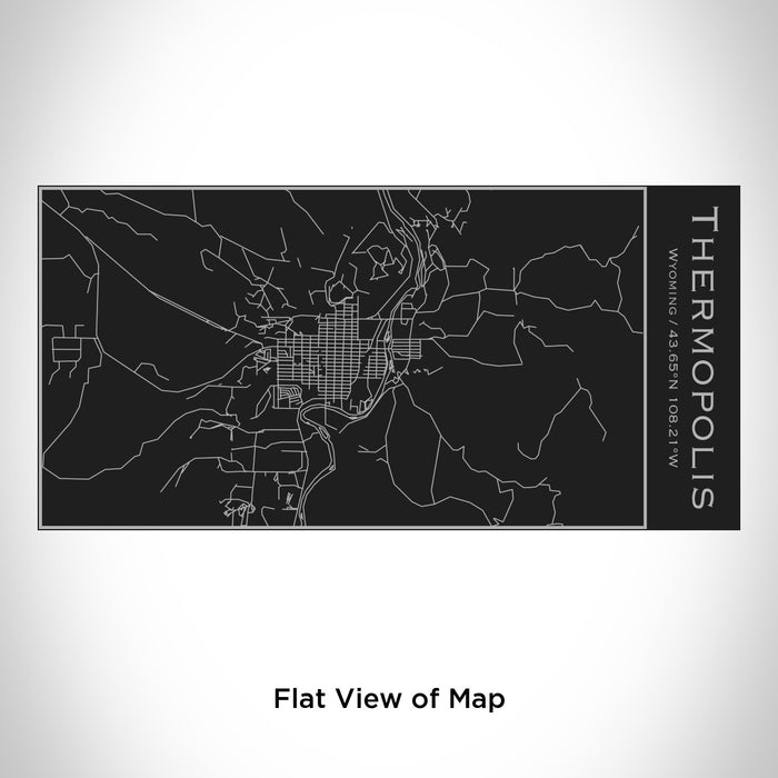 Rendered View of Thermopolis Wyoming Map Engraving on 17oz Stainless Steel Insulated Cola Bottle in Black