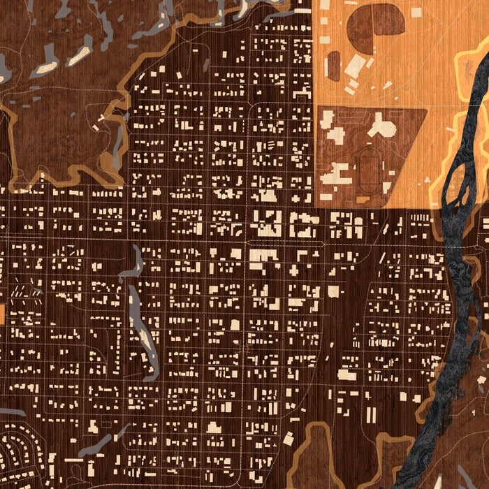 Thermopolis Wyoming Map Print in Ember Style Zoomed In Close Up Showing Details