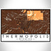 Thermopolis Wyoming Map Print Landscape Orientation in Ember Style With Shaded Background