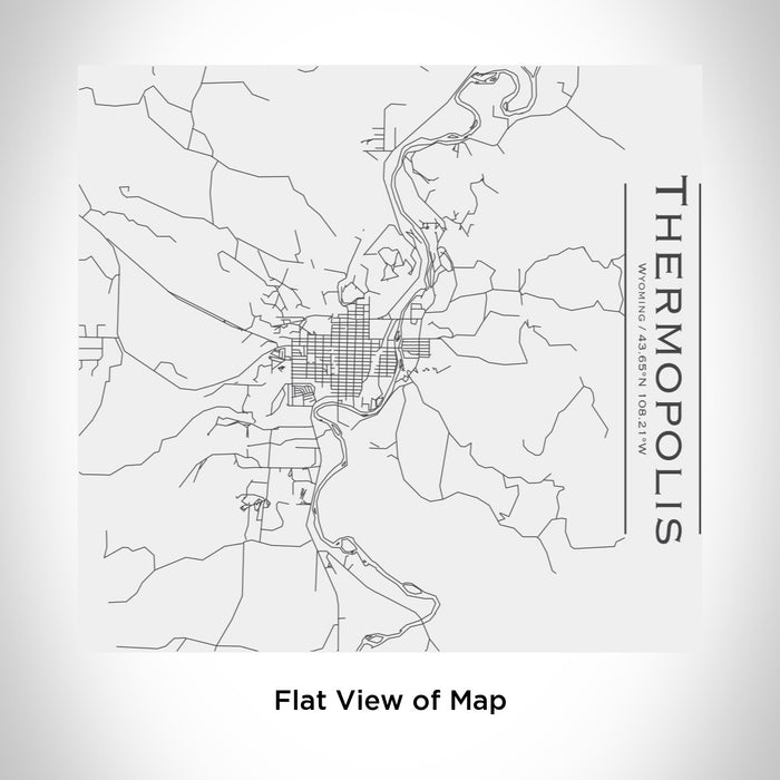 Rendered View of Thermopolis Wyoming Map Engraving on 17oz Stainless Steel Insulated Tumbler in White