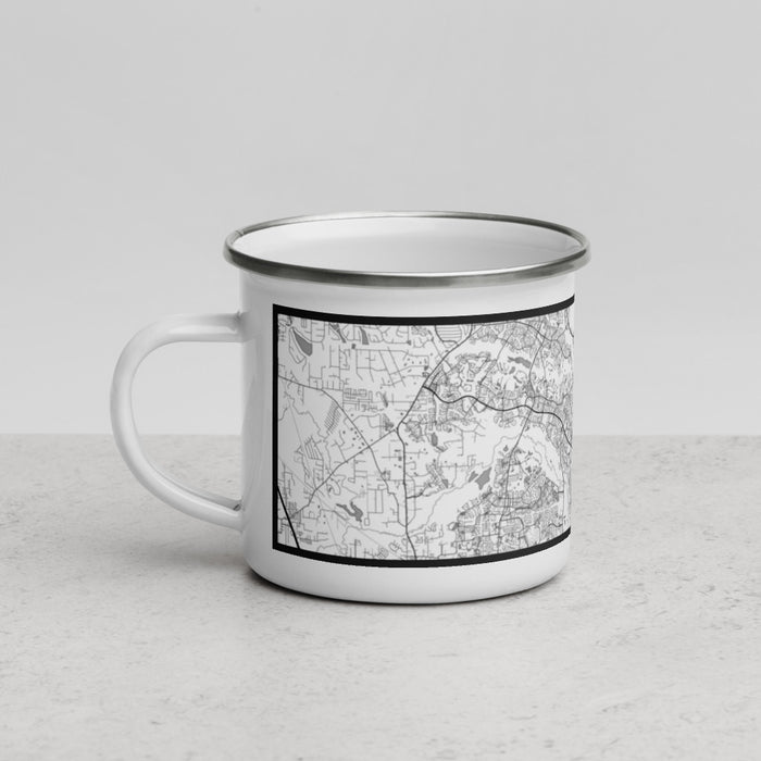 Left View Custom The Woodlands Texas Map Enamel Mug in Classic