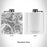 Rendered View of The Woodlands Texas Map Engraving on 6oz Stainless Steel Flask in White