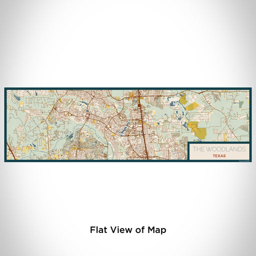 Flat View of Map Custom The Woodlands Texas Map Enamel Mug in Woodblock