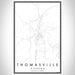 Thomasville Alabama Map Print Portrait Orientation in Classic Style With Shaded Background