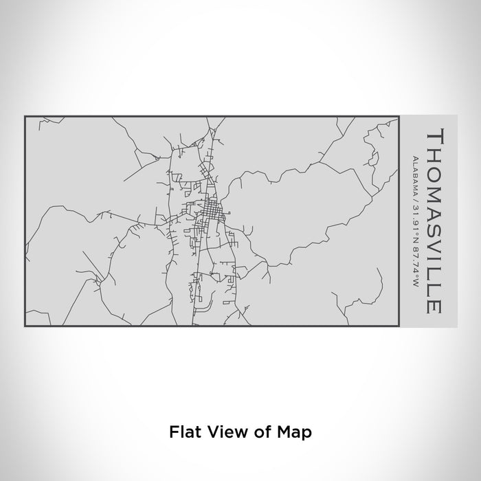 Rendered View of Thomasville Alabama Map Engraving on 17oz Stainless Steel Insulated Cola Bottle