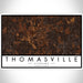 Thomasville Alabama Map Print Landscape Orientation in Ember Style With Shaded Background