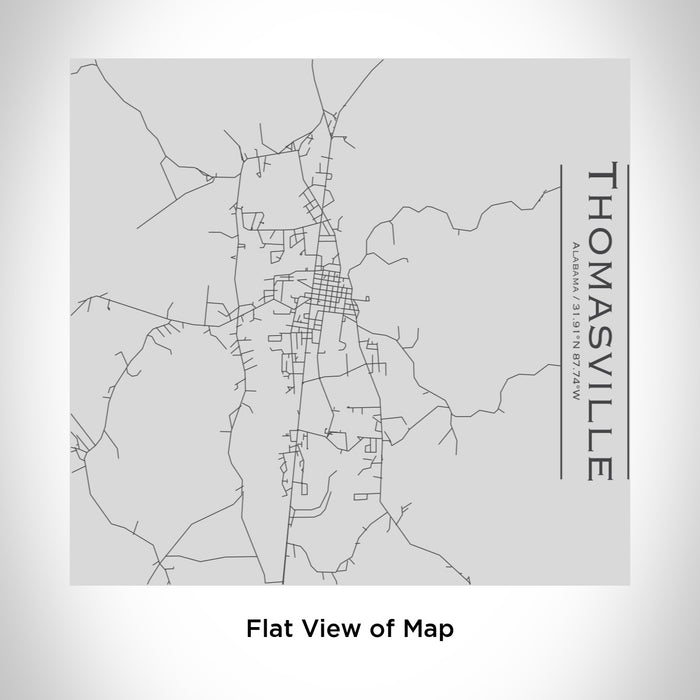 Rendered View of Thomasville Alabama Map Engraving on 17oz Stainless Steel Insulated Tumbler