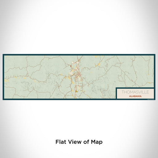 Flat View of Map Custom Thomasville Alabama Map Enamel Mug in Woodblock