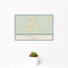 12x18 Thomasville Alabama Map Print Landscape Orientation in Woodblock Style With Small Cactus Plant in White Planter