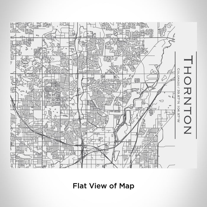 Rendered View of Thornton Colorado Map Engraving on 20oz Stainless Steel Insulated Bottle with Bamboo Top in White