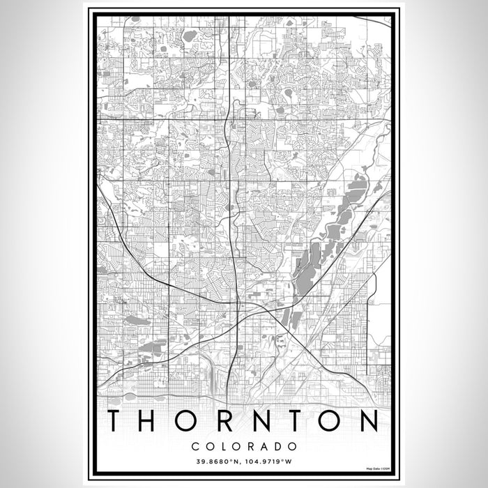 Thornton Colorado Map Print Portrait Orientation in Classic Style With Shaded Background