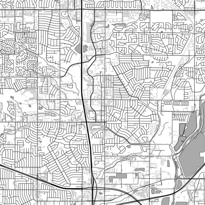 Thornton Colorado Map Print in Classic Style Zoomed In Close Up Showing Details