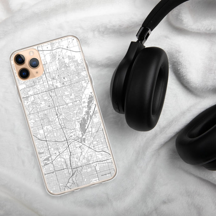 Custom Thornton Colorado Map Phone Case in Classic on Table with Black Headphones