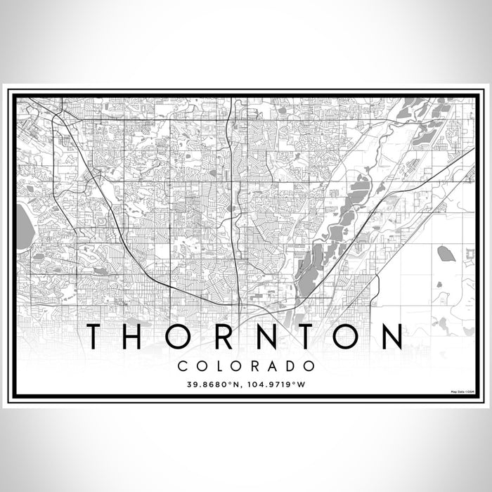 Thornton Colorado Map Print Landscape Orientation in Classic Style With Shaded Background