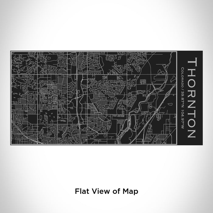 Rendered View of Thornton Colorado Map Engraving on 17oz Stainless Steel Insulated Cola Bottle in Black