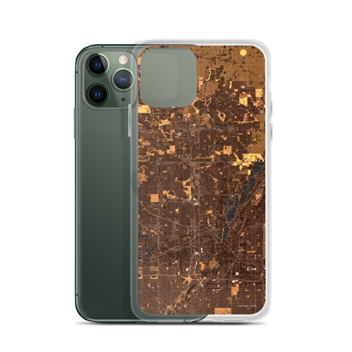 Custom Thornton Colorado Map Phone Case in Ember on Table with Laptop and Plant