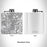 Rendered View of Thornton Colorado Map Engraving on 6oz Stainless Steel Flask in White