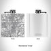 Rendered View of Thornton Colorado Map Engraving on 6oz Stainless Steel Flask in White