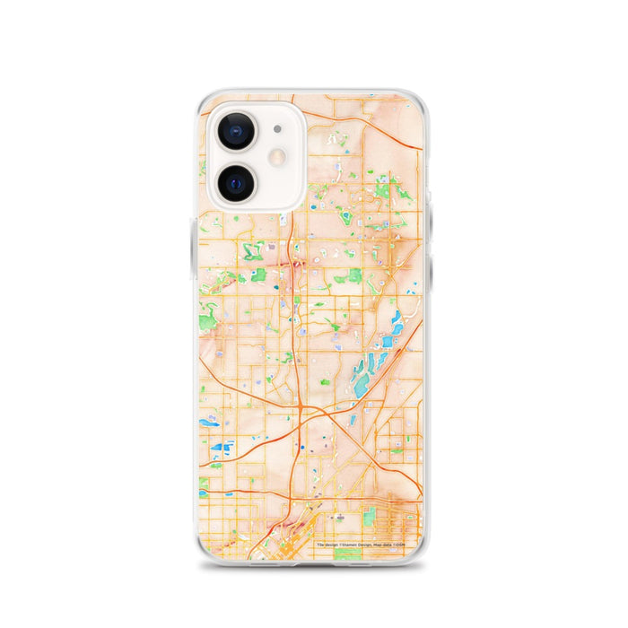 Custom Thornton Colorado Map iPhone 12 Phone Case in Watercolor