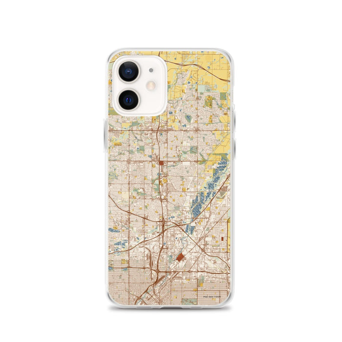 Custom Thornton Colorado Map iPhone 12 Phone Case in Woodblock