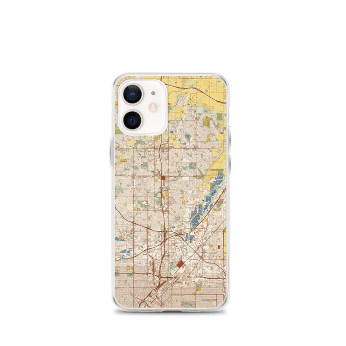 Custom Thornton Colorado Map iPhone 12 mini Phone Case in Woodblock