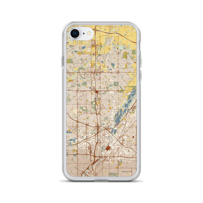 Custom Thornton Colorado Map iPhone SE Phone Case in Woodblock