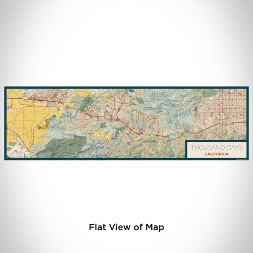 Flat View of Map Custom Thousand Oaks California Map Enamel Mug in Woodblock