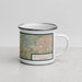 Right View Custom Thousand Oaks California Map Enamel Mug in Woodblock