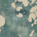 Three Lakes Wisconsin Map Print in Afternoon Style Zoomed In Close Up Showing Details