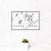 12x18 Three Lakes Wisconsin Map Print Landscape Orientation in Classic Style With Small Cactus Plant in White Planter