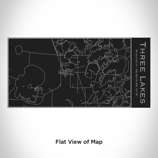 Rendered View of Three Lakes Wisconsin Map Engraving on 17oz Stainless Steel Insulated Cola Bottle in Black