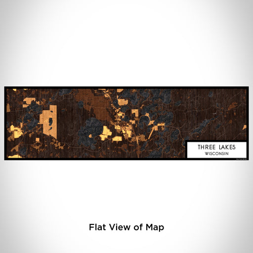Flat View of Map Custom Three Lakes Wisconsin Map Enamel Mug in Ember