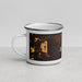 Left View Custom Three Lakes Wisconsin Map Enamel Mug in Ember