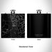 Rendered View of Three Lakes Wisconsin Map Engraving on 6oz Stainless Steel Flask in Black
