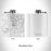Rendered View of Three Lakes Wisconsin Map Engraving on 6oz Stainless Steel Flask in White