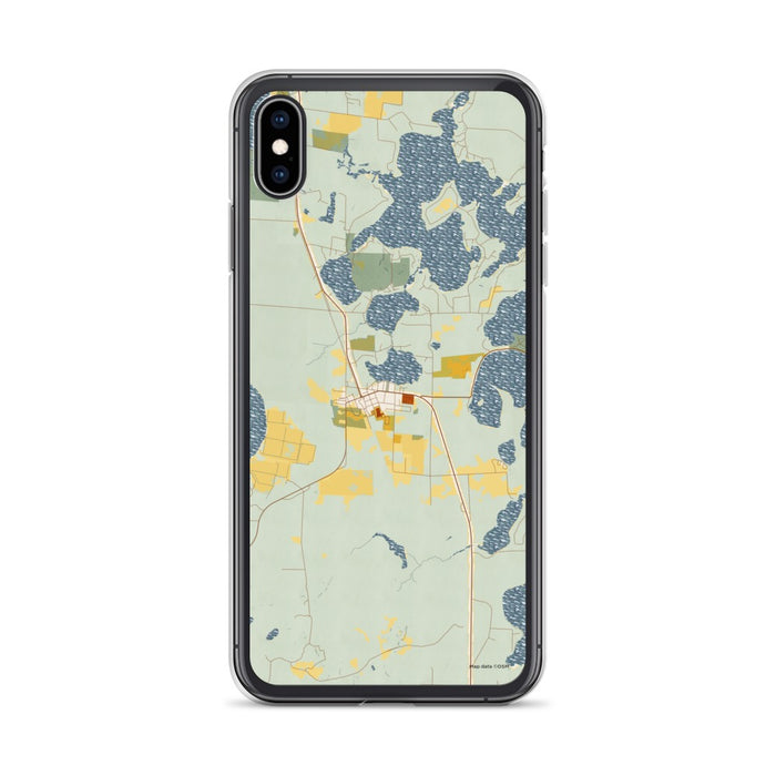Custom Three Lakes Wisconsin Map Phone Case in Woodblock
