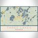 Three Lakes Wisconsin Map Print Landscape Orientation in Woodblock Style With Shaded Background