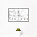 12x18 Three Sisters Oregon Map Print Landscape Orientation in Classic Style With Small Cactus Plant in White Planter
