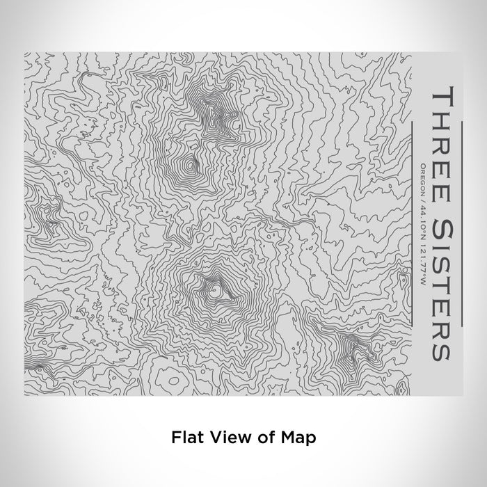 Rendered View of Three Sisters Oregon Map Engraving on 20oz Stainless Steel Insulated Bottle with Bamboo Top